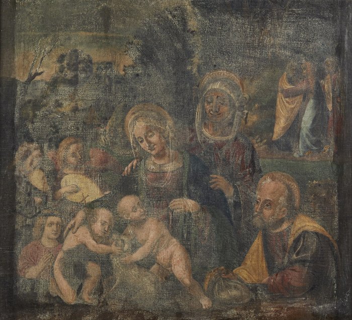 Preview of the first image of Italienische Schule (XVI) - Madonna mit Kind, Johannes der Täufer mit dem Lamm, St. Anna, St. Josep.