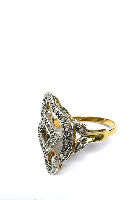 Image 3 of NO RESERVE PRICE - 14 kt. Silver, Yellow gold - Ring - 0.39 ct Diamond
