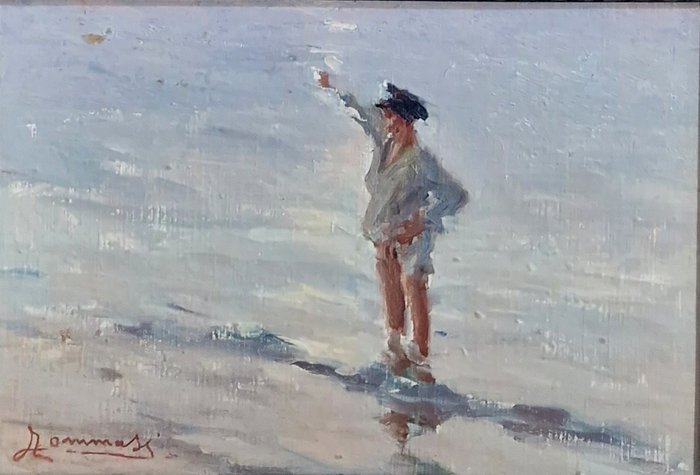 Image 3 of Ludovico Tommasi (1866-1941) - Bambino in spiaggia