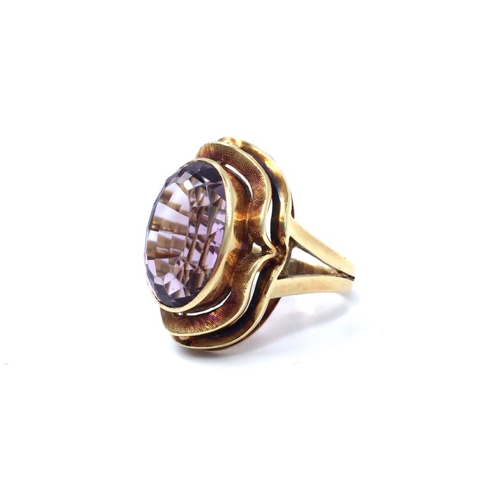 Preview of the first image of 14 kt. Pink gold - Ring - 7.69 ct Amethyst - tested.