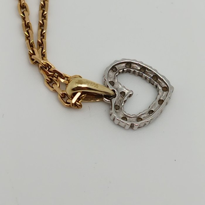 Image 2 of 14 kt. Gold - Necklace with pendant - 14.00 ct Diamond - Diamonds