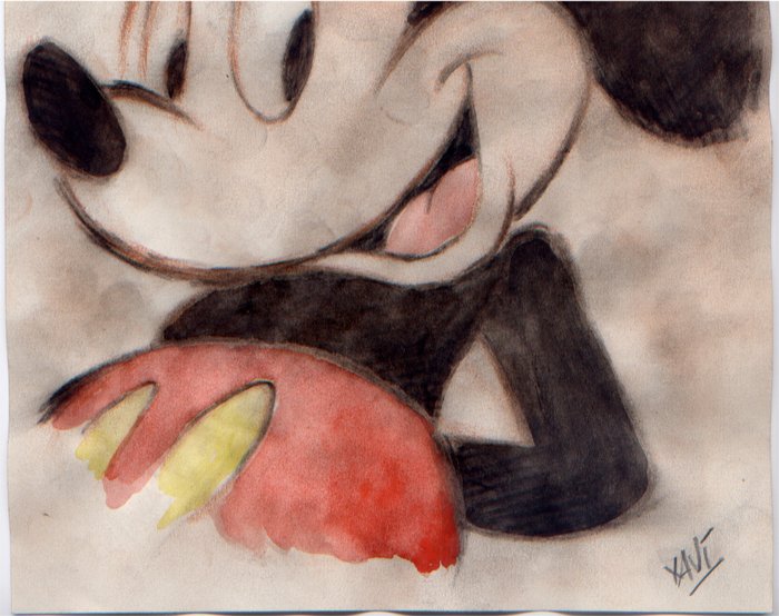 Image 3 of Mickey Mouse - Signed Original Watercolour Drawing by Xavi - First edition (2023)