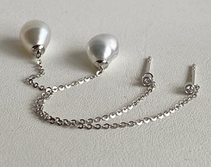 Image 2 of Gold - Earrings South Sea Pearl - Diamonds