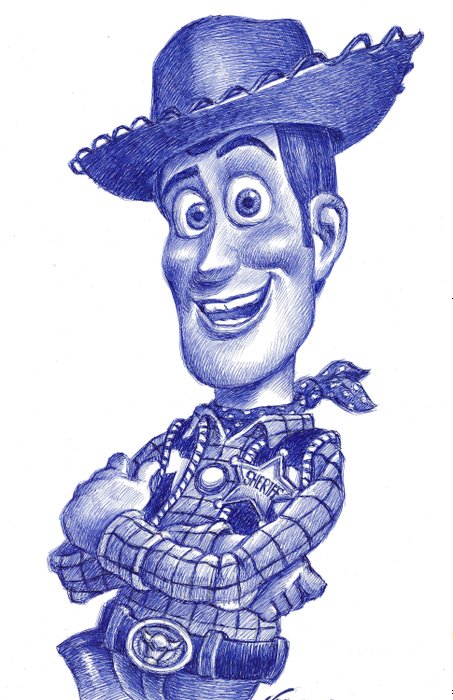 Preview of the first image of Sheriff Woody [Toy Story] - Original Drawing - Joan Vizcarra - Pen Art - Original Artwork.
