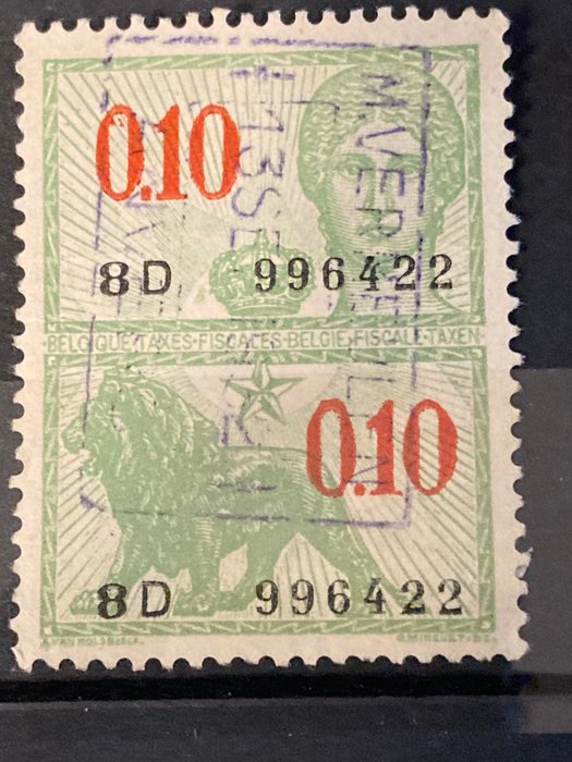 Image 2 of Belgium 1932/1948 - Series of used tax stamps with high denominations