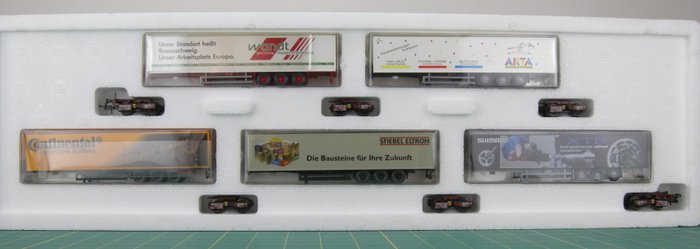 Preview of the first image of Trix H0 - 23960 - Freight wagon set - 5-piece set "Kombirail" - DB.