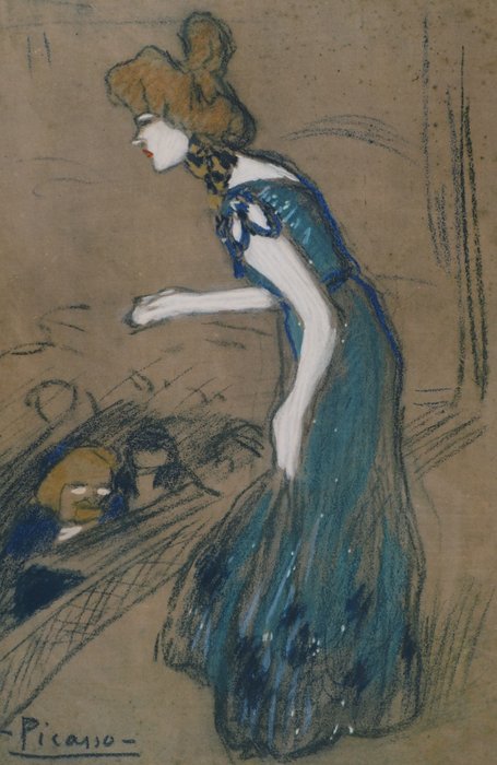 Image 3 of Pablo Picasso (1881-1973) - Hommage à Toulouse-Lautrec : Jane Avril en bleu