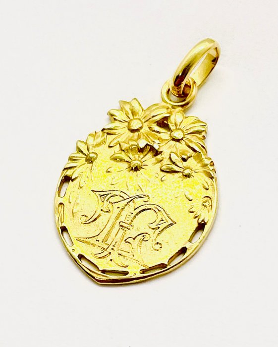 Preview of the first image of "NO RESERVE PRICE" Médaille - Vers 1925 - 18 kt. Yellow gold - Pendant.