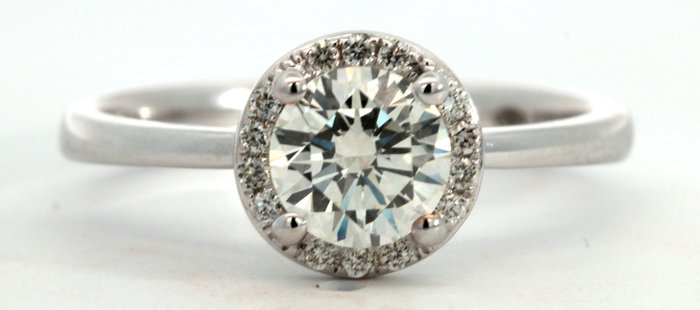 18 kt Weißgold - Ring - 0.78 ct Diamant - Diamanten