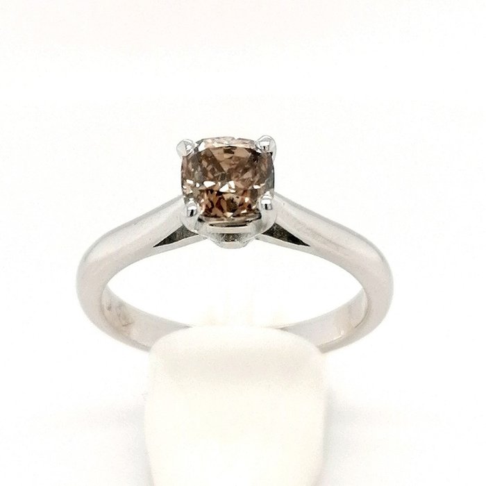 Preview of the first image of ***no reserve price* White gold - Soliter ring - 1.03 ct Diamond.