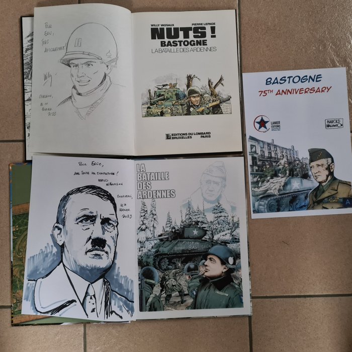 Preview of the first image of La Bataille des Ardennes - 2 Albums + 2x dédicace + affiche - 2x C - First edition - (1984/2019).