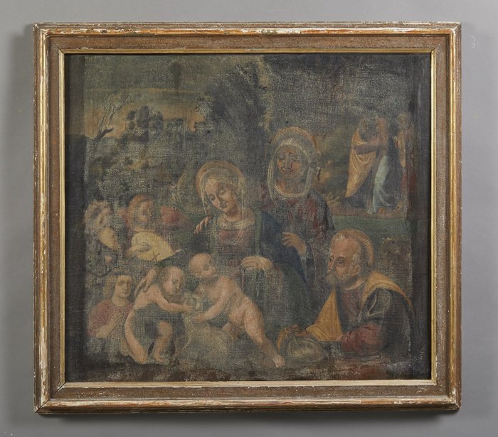 Image 2 of Italienische Schule (XVI) - Madonna mit Kind, Johannes der Täufer mit dem Lamm, St. Anna, St. Josep