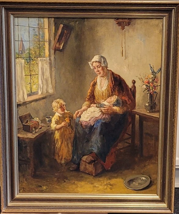 Image 2 of Bernard de Hoog (1867-1943) - Huiselijk geluk
