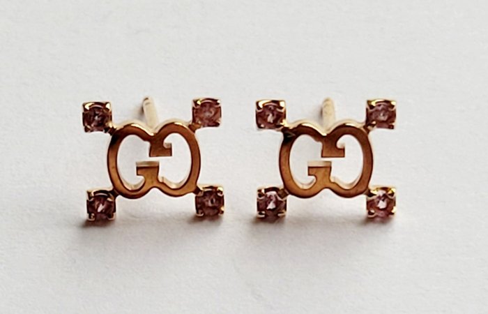 Image 2 of Gucci - 18 kt. Pink gold - Earrings - 0.16 ct