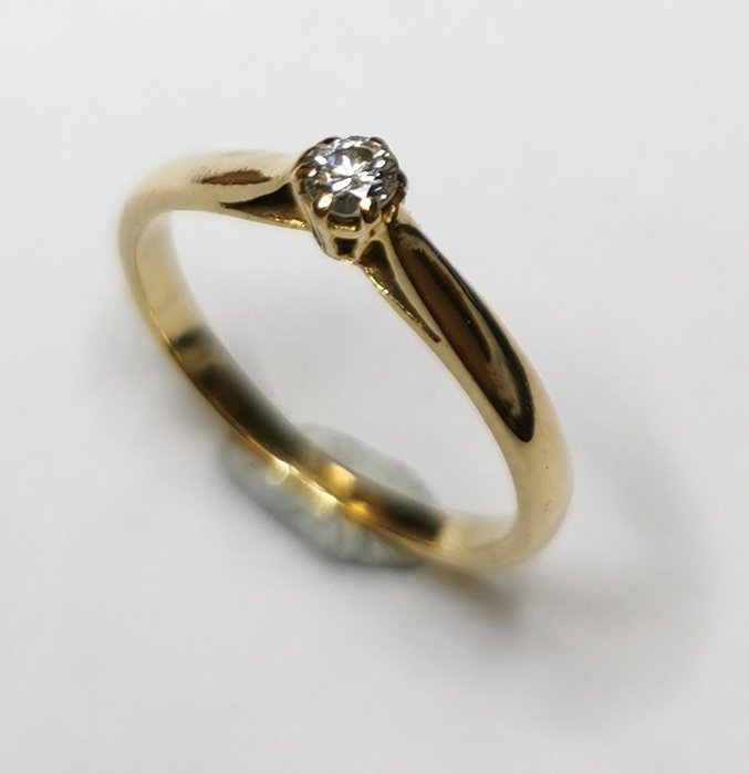 Preview of the first image of 18 kt. Gold - Ring - 0.10 ct Diamond.