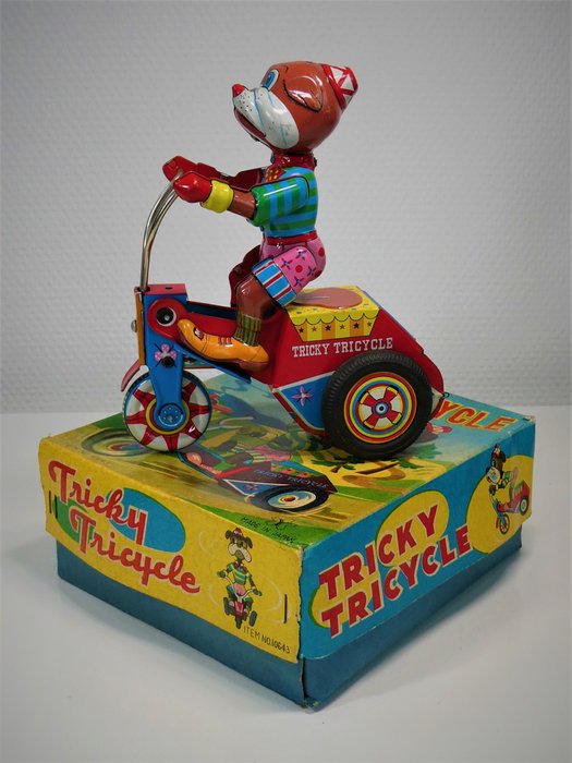 Preview of the first image of Yonezawa (Japan) # - tins "TRICKY TRICYCLE" in Original Box. - 1960-1969 - Japan.