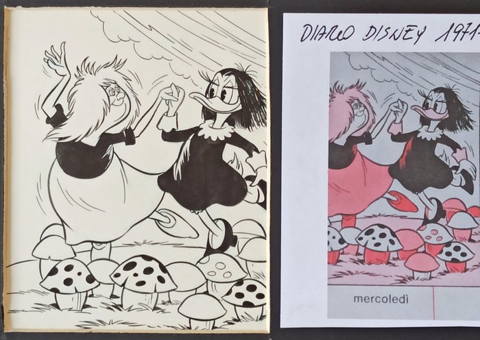Image 2 of M. Rota - Tavola originale " Maga Magò e Amelia " - da Diario Disney 1971/72