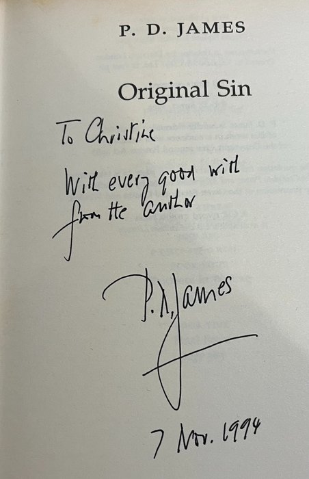 Image 2 of Signed; PD James - Original sin - 1994