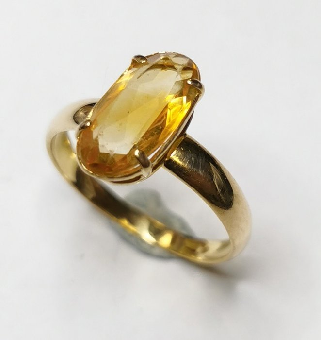Preview of the first image of 18 kt. Gold - Ring - 2.06 ct Citrine.