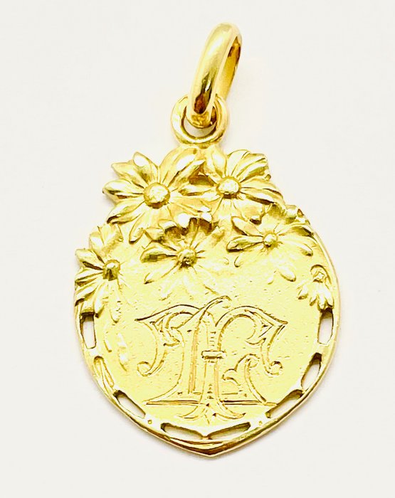 Image 3 of "NO RESERVE PRICE" Médaille - Vers 1925 - 18 kt. Yellow gold - Pendant