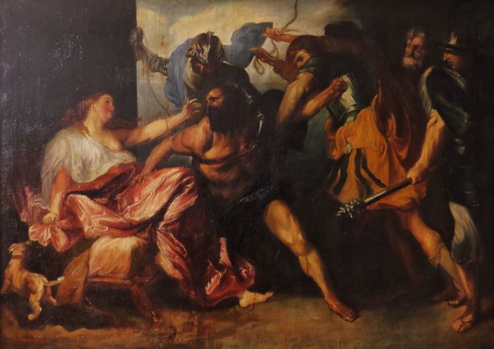 Image 3 of Scuola Italiana (XVIII-XIX), da Van Dyck - Cattura di Sansone