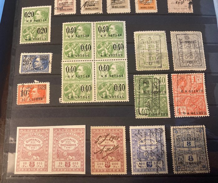 Image 3 of Belgium 1920 - A small collection of tax and discharge stamps including MNH stamps Albert I