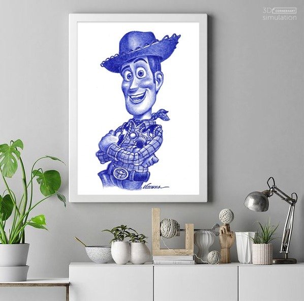 Image 2 of Sheriff Woody [Toy Story] - Original Drawing - Joan Vizcarra - Pen Art - Original Artwork
