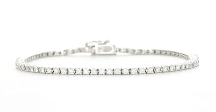 Preview of the first image of " No Reserve Price " - 18 kt. White gold - Bracelet - 2.19 ct Diamond.