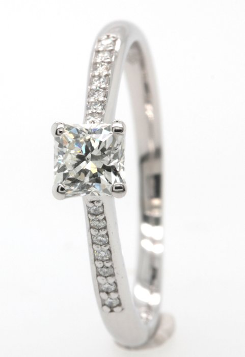Image 3 of 14 kt. White gold - Ring - 0.49 ct Diamond - Diamonds