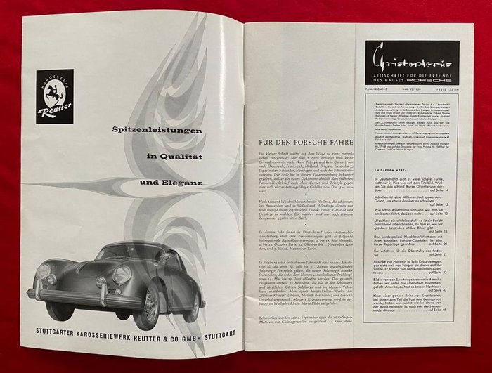 Image 3 of Brochures/catalogues - Porsche Magazine Christophorus Nr. 32 from 1958 - Porsche - 1950-1960