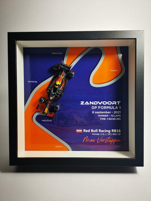 Preview of the first image of 3D Decorative Racing Art Scaled Down - 1:43 - Red Bull RB16B Max Verstappen Zandvoort 2021 Winner -.