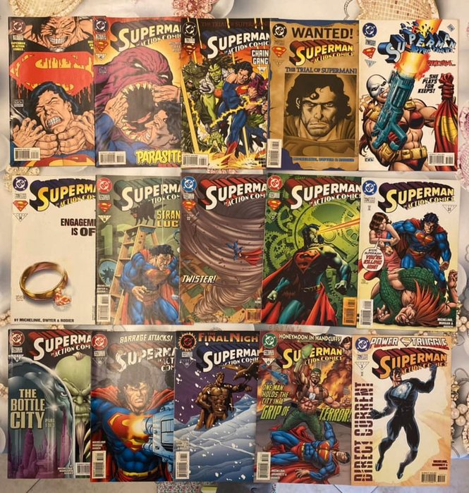 Image 2 of Superman - superman action comics x 45 comics almost sequential numbers(695 - 757) - Stapled - Firs