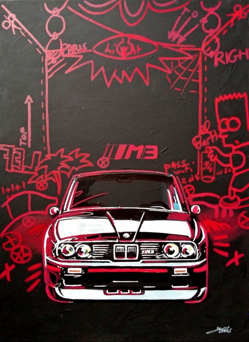 Preview of the first image of Picture/artwork - BMW M3, Original painting, Gerald Baes - BMW - After 2000.