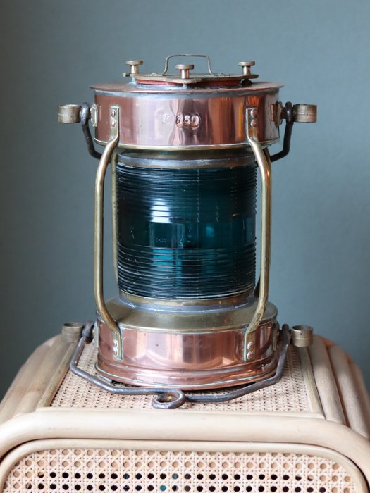 Image 2 of Ship's lamp, Particularly robust navigation lights - Brass, Bronze, Copper - Second half 20th centu