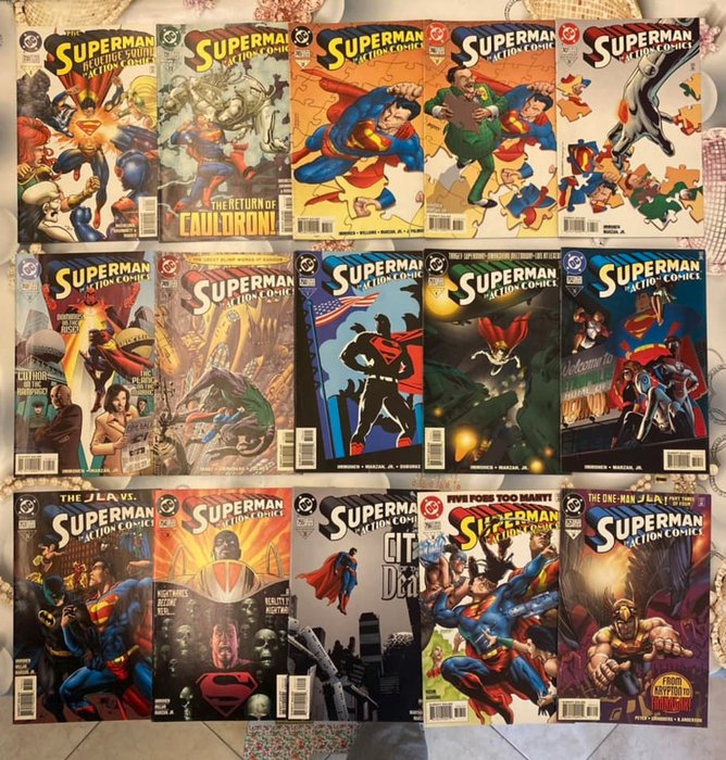 Preview of the first image of Superman - superman action comics x 45 comics almost sequential numbers(695 - 757) - Stapled - Firs.