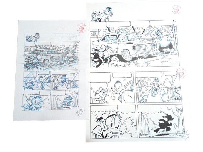 Image 2 of Donald Duck D 2008-152 - "Eyesore Loser" - Signed Prelim and Inked Original Comic Pages by Millet -