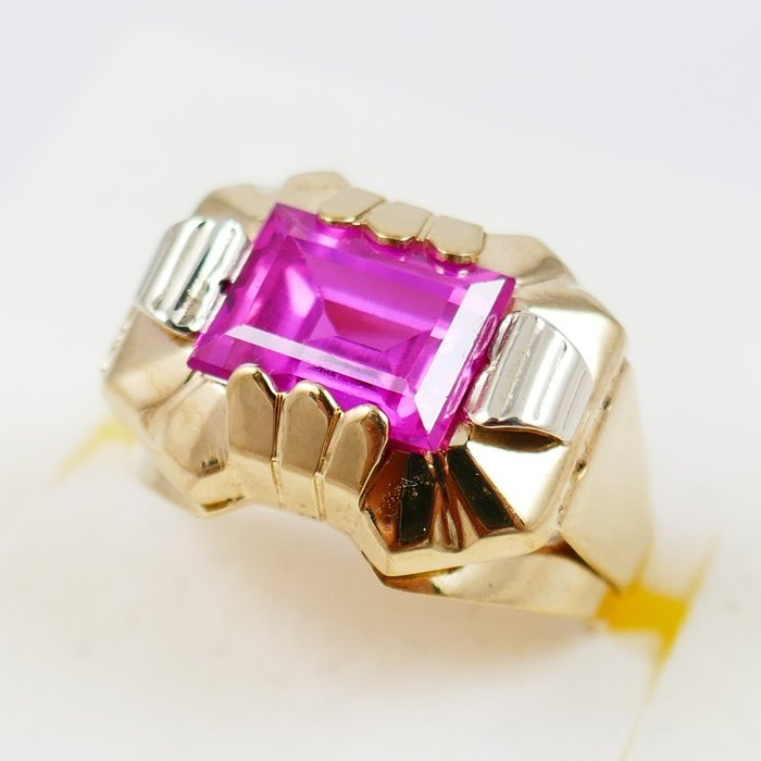 Image 2 of 9 kt. Yellow gold - Ring Ruby