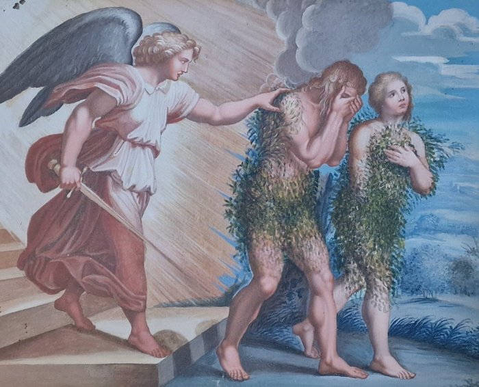 Preview of the first image of Scuola Italiana (XVIII-XIX) - La cacciata di Adamo ed Eva dal paradiso.