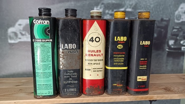 Image 3 of Oil can - Diferentes Latas de 2 Litros. - RENAULT-LABO-COFRAN - 1960-1970