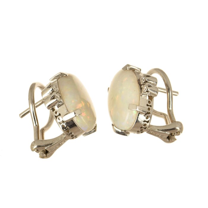 Image 3 of 18 kt. Gold - Earrings Opals - Diamonds