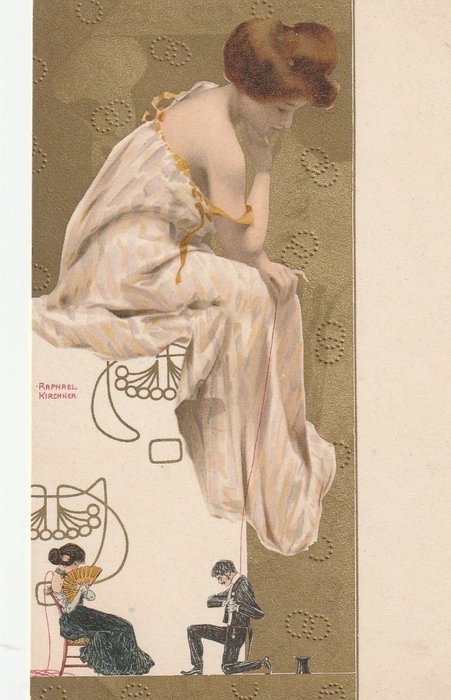 L'illustratore Art Nouveau Raphael Kirchner - Cartoline (Set di 5) - 1900-1910