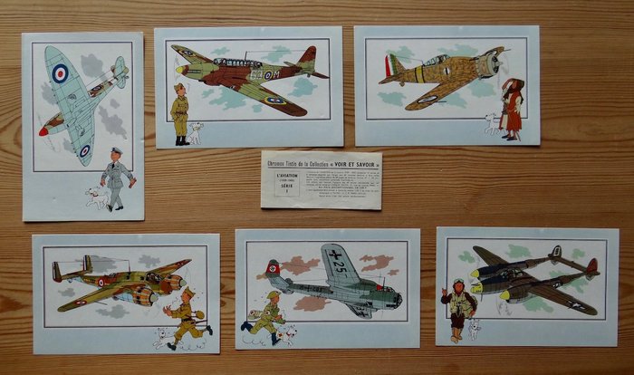 Image 3 of Tintin - Voir et Savoir - Ensemble de 54 chromos -L'aviation 1939-45 (1953)