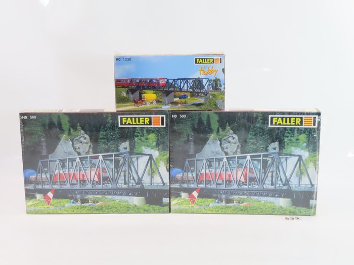 Image 3 of Faller H0 - 560/1230 - Scenery - 3 Construction kits of bridges, Sealed