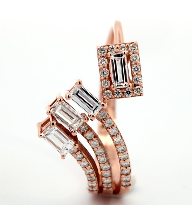 Preview of the first image of 14 kt. Pink gold - Ring - 0.31 ct Diamond - Diamonds.