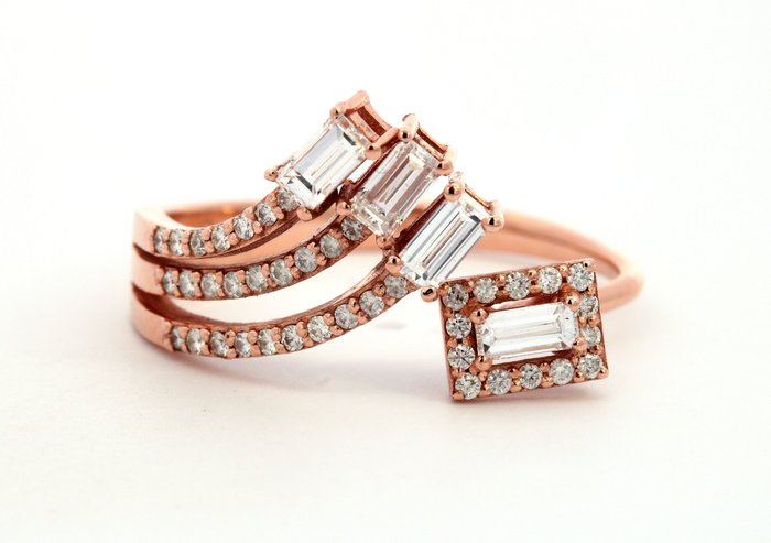 Image 2 of 14 kt. Pink gold - Ring - 0.31 ct Diamond - Diamonds