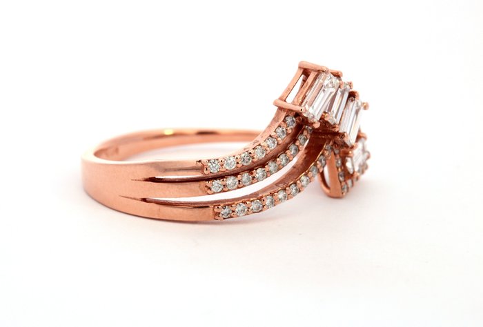 Image 3 of 14 kt. Pink gold - Ring - 0.31 ct Diamond - Diamonds
