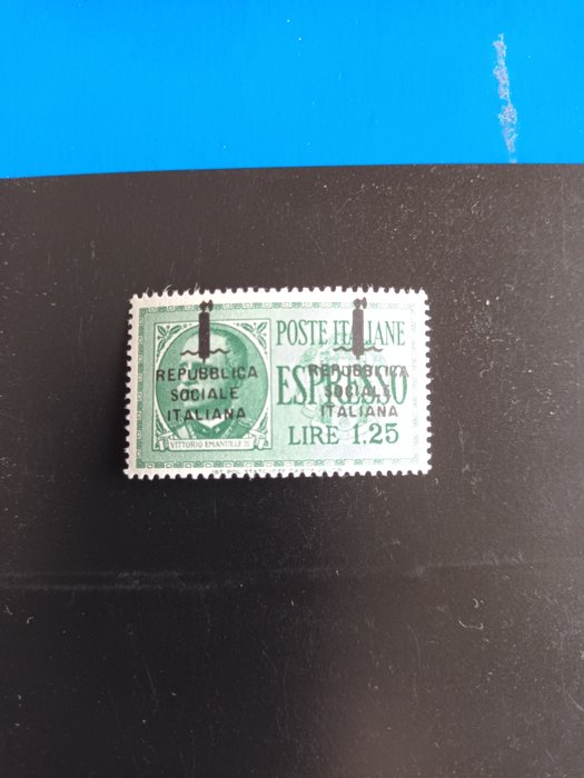 Image 2 of Italy 1944 - Intact RSI single stamp - sassone 21B
