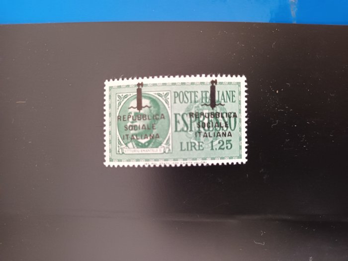 Image 3 of Italy 1944 - Intact RSI single stamp - sassone 21B