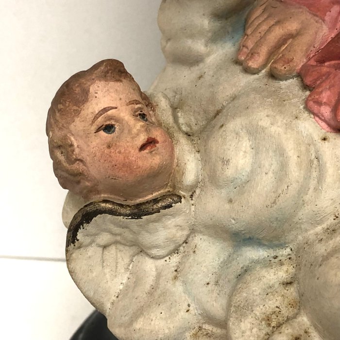 Image 3 of Mary with Child and Angels "Notre Dame des Victoires" (46cm). - Plaster - Late 19th century