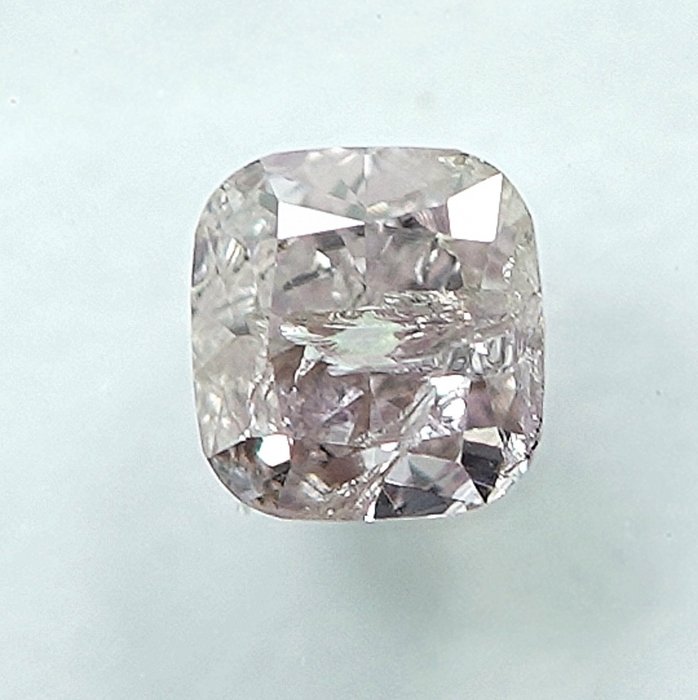Diamant - 0.30 ct - Kissen - Natural Fancy Light Pink - I3